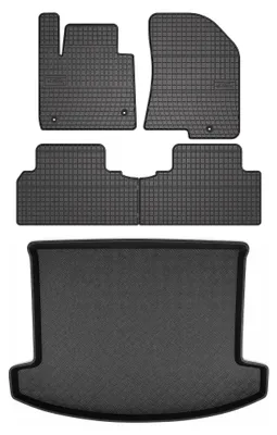 Obrázok produktu pre Gumové autokoberce SolidPRO + vaňa kufra pre: Kia Carens IV 2013-2018 5-miestna verzia 5 ks