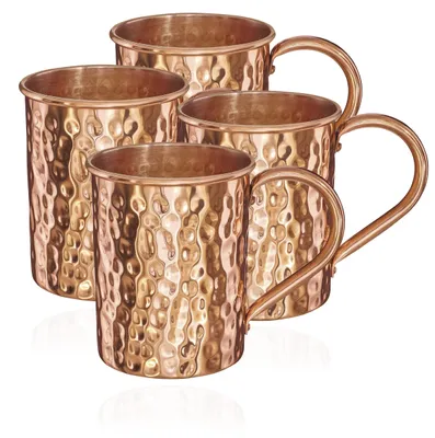 Produktbild von Kopfbeker 500 ml - Set von 4 - Handgemacht - Gehämmert - Lebensmittelsicher