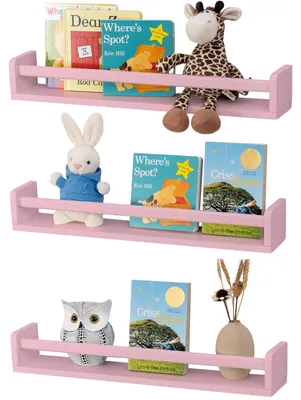 Obrázek produktu pro Sada tří dřevěných nástěnných polic pro děti, každá o rozměru 40 cm