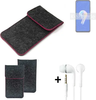 Produktbild von K-S-Trade Handy Hülle Schutz Hülle kompatibel mit Asus Zenfone 9 Schutzhülle Handyhülle Filztasche Pouch Tasche Case Sleeve Filzhülle dunkelgrau