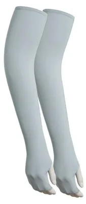 Immagine prodotto di Maniche protettive unisex, protezione UV, effetto fresco, colore grigio, lunghezza 53 cm, materiale: poliestere/Spandex