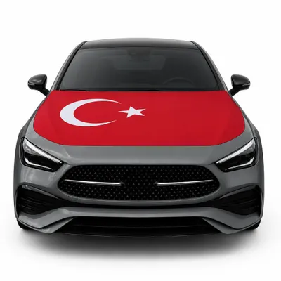 Produktbild von Kochmaster Motorhauben-Flagge Türkei – Autohauben Abdeckung Rot Weiß Elastisch & Wetterfest