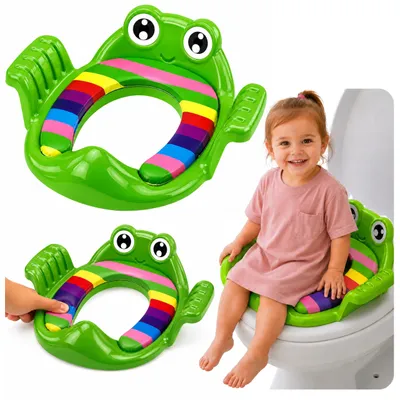 Produktbild von Toilettensitzbezug für Kinder, weicher Sitz mit Griffen, grün