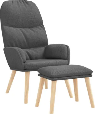 Obrázok produktu pre vidaXL Relax kreslo s taburetom Svetlo šedá látka