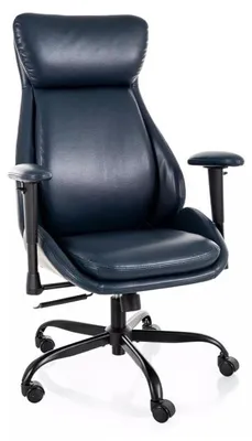 Image de Fauteuil de bureau pivotant en similicuir - Gamme Q-092 - Bleu marine