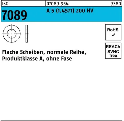 Produktbild von Unterlegscheibe ISO 7089 o.Fase 30 A 5 (1.4571) 200 HV