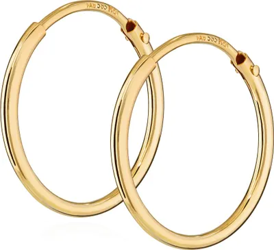 Produktbild von Paar 585 Echt Gold Herren Klapp Creole Ohrring Ohrschmuck Ohrhänger 17,5mm 1754