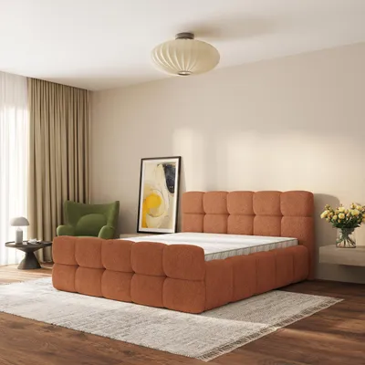 Produktbild von Masseno Polsterbett ELIZJA 120x200 cm, Polsterbett mit Bettkästen -Orange, QUELLE 54