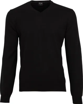 Produktbild von Olymp Pullover schwarz mit V-Ausschnitt Wolle