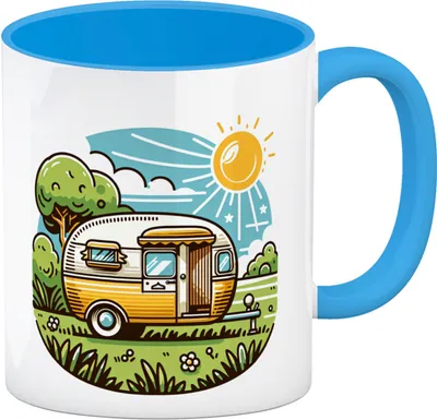 Produktbild von Campingtasse Kaffeebecher in hellblau