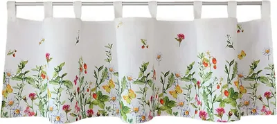Produktbild von Scheiben-Gardine Landhaus-Stil Blumen Frühling Sommer 120 x 30 cm
