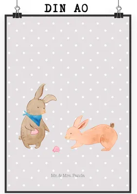 Produktbild von Mr. & Mrs. Panda Bild Hasen Muschel DIN A0 - Grau Pastell - Geschenk, kunstdruck poster, Muttertag, Muscheln, Wandbild, Strand, Meer, Urlaub, drucke, Freundin, wanddeko