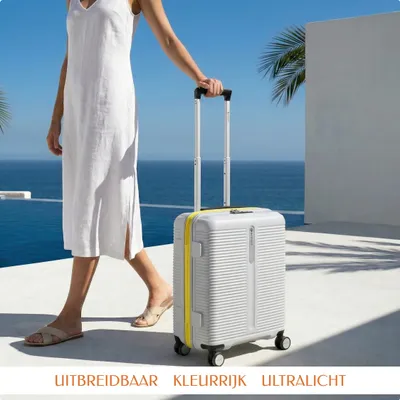 Imagen del producto de Maleta de mano, con carcasa rígida, de 55x40x20 cm, ligera, ideal para viajes en avión