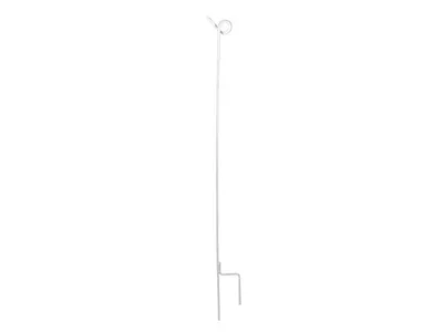 Produktbild von Metallpfahl weiß Ø 7mm, 105cm - 90 cm über Boden - Ösen-Metallpfahl -