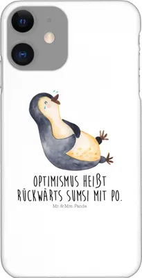 Produktbild von Mr. & Mrs. Panda Iphone 11 Handyhülle Pinguin Lachen - Weiß - Geschenk, Smartphone Hülle, Haha, Optimismus, Handy Case, Schutzhülle, Freude, Lol, Humor, Cover