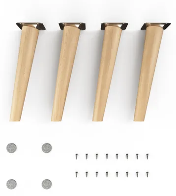 Produktbild von 4x sossai Holzfüße rund - schräge Ausführung 25cm Buche Öl-Finish