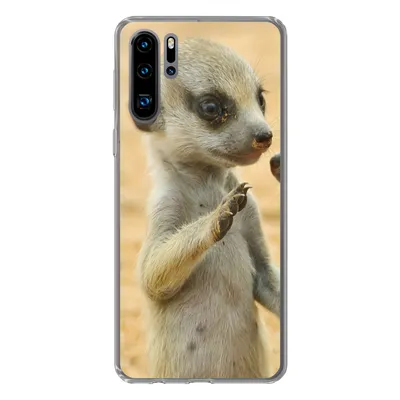 Produktbild von MuchoWow® Handyhülle Schutzhülle Hülle für Huawei P30 Pro Erdmännchen - Braun - Tier Silikon Softcase Handy Hülle - Schutzdeckel