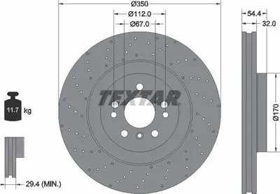 Produktbild von TEXTAR Bremsscheibe Artikel: 92254405