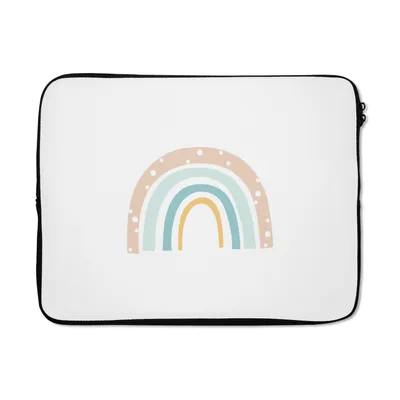 Produktbild von MuchoWow® Laptop Hülle 17 Zoll Laptoptasche Regenbogen - Kinder - Pastell - Tupfen - Baby - Zipper - Schutzabdeckung