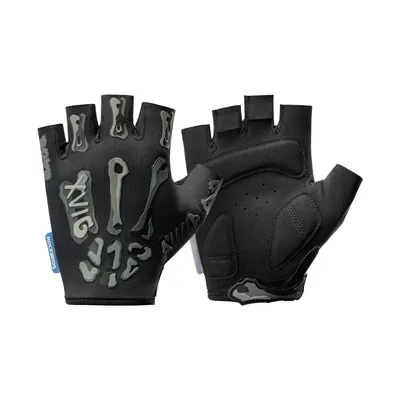 Produktbild von ROCKBROS Fingerlose Fahrradhandschuhe mit SBR-Polsterung atmungsaktiv für Rennrad und MTB Schwarz Größe L