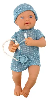 Immagine prodotto di Baby Doll In Vestiti Blu Cappello Ciuccio E Coperta