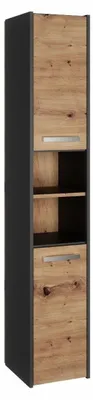 Produktbild von Topeshop S30 ANTRACYT/ARTISAN, Frei stehend, 6 Regale, 2 Tür(en), Partikelbord, Matt, Drehtür