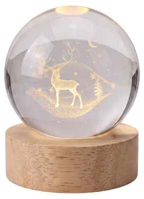 Obrázek produktu pro Stolní lampa Clayre & Eef, hnědá, dřevěná