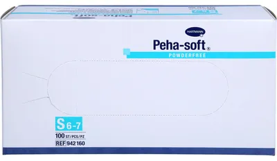 Image de Gants d'examen Peha-soft powderfree en latex taille S 6 - 7, 100 pces. Gants