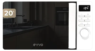 Magnetron 20 l, 800 W, Grill, weiß, Spiegeldesign, digital