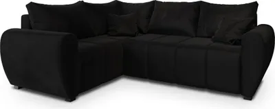 Produktbild von Masseno Ecksofa MADISON L L-S mit Schlaffunktion L-Form, Sofa mit Bettkasten, Wohnzimmersofa, Couch, Soffa, Bettsofa, Couchgarnitur- Schwarz, KRONOS 07