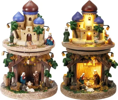 Image de Crèche de Noël Décoration de Noël 23 cm LED