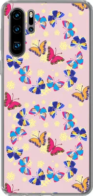 Produktbild von MuchoWow® Handyhülle Schutzhülle Hülle für Telefoonhoesje Huawei P30 Pro Mädchen - Schmetterling - Insekten - Muster - Mädchen - Kinder - Kinder Silikon Softcase Handy Hülle - Schutzdeckel