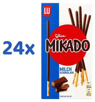 Obrázek produktu pro Mikado mléčná čokoláda 24 balení (24x75g balení)