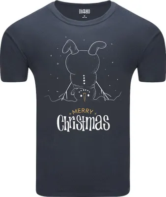 Produktbild von Diarbo Herren T-Shirt mit Weihnachtsdruck Frohe Weihnachten Schneemann Dunkelgrau Gr.M