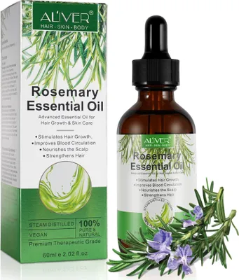 Produktbild von Rosmarinöl Ätherisches Öl Haarwachstum Kopfhaut Haarpflege Hautpflege Bio Vegan, 1x 60ml