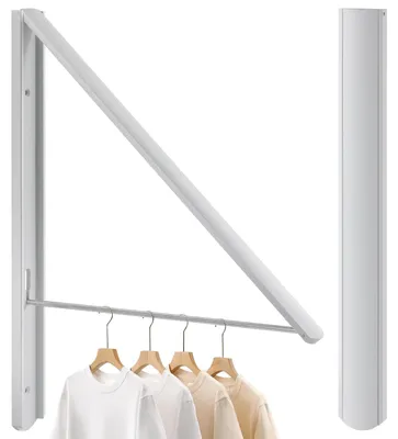 Produktbild von Klappbarer Kleiderhaken, Wandhaken, Kleiderständer, klappbarer Außenwandhaken, Haken, Kleiderständer, Wandhaken, Kleiderständer, Eckkleiderschrankhaken, Balkon, Badezimmer (weiß)