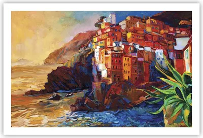 Produktbild von Poster - Poster ohne Rahmen - Manarola Bunt Öl - 91,5x61 cm - Wand Bild - Wanddeko - Wandbilder - Kunstposter - Wandposter - Bilder - Kunstdruck - Wanddekoration - Wandbild - P2XAA91x61-4164