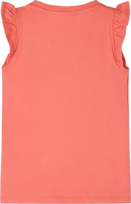 Image de vidaXL T-shirt pour enfants avec manches à volants rose corail 116