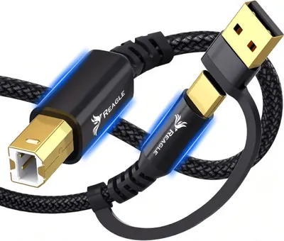 Image de Câble USB pour imprimante 5 m, scanner 2-en-1, USB-A, USB-B, HP, Brother, Epson + USB-C