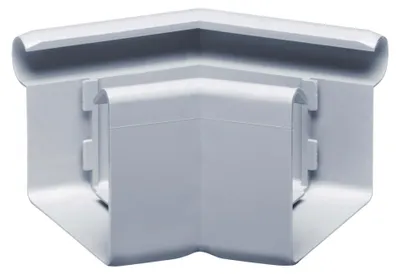 Produktbild von INEFA Rinnenwinkel 135 Grad kastenförmig Außenwinkel, PVC NW68 / 68mm Grau Wulst außen, Verbindungsstück Dachrinnenzubehör,  Germany