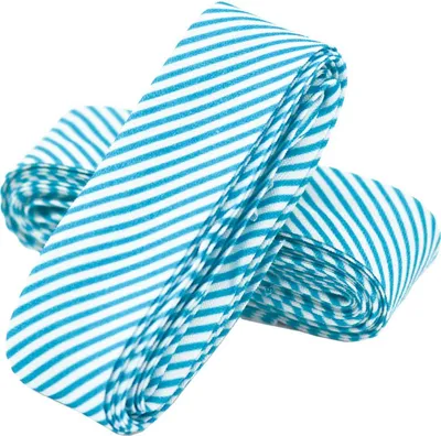 1 x 3m Motiv-Schrägband Saumband 20mm gefalzt Einfassband Dekoband türkis