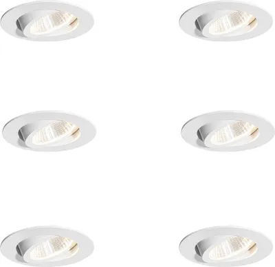 Produktbild von QAZQA Professional - Modern Set mit 6 Einbauspots weiß 6,8 cm inkl. LED 750 lm dimmbar IP23 - Gaius - Aluminium Rund - I (nicht austauschbare) LED