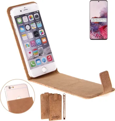 Produktbild von K-S-Trade Handyhülle kompatibel mit Samsung Galaxy S20 Exynos Kork Hülle Flipstyle Case Schutzhülle Kork Case Hülle Flip cover Klapphülle Klapp,