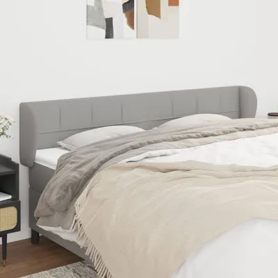 Produktbild von vidaXL Kopfteil mit Ohren Hellgrau 183x23x78/88 cm Stoff - Kopfteil - Kopfteile - Bett-Kopfteil - Bettkopfteil