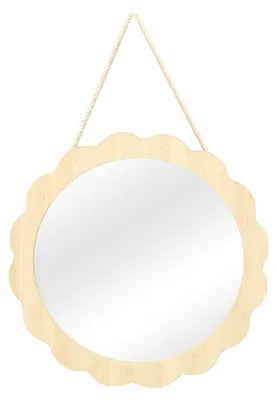 Produktbild von Holz Wandspiegel mit Seil - Dekorativer Make-up Spiegel
