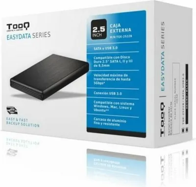 Obrázek produktu pro TooQ TQE-2522B, Rámeček na HDD, 2.5", SATA, Serial ATA II, Serial ATA III, 5 Gbit/s, USB konektivita, Černá