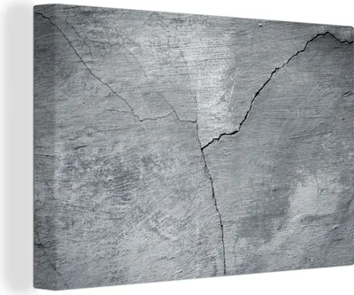 Produktbild von OneMillionCanvasses® - Leinwandbilder - 150x100 cm, Beton - Grau - Riss, Wandbilder Kunstdruck Wanddekoration