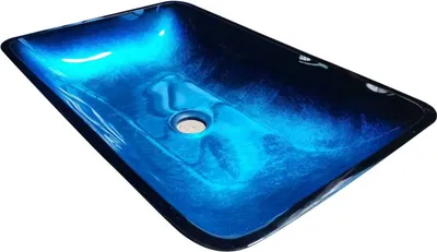 Produktbild von Domotechnika | Waschbecken Costabella - 56X36X9,5 Cm - Blau - Hartglas - Modernes Design