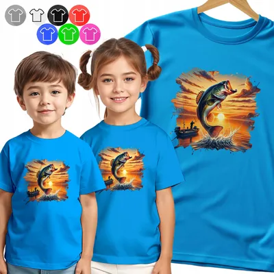 Produktbild von Kinder T-Shirt - WĘDKARSTWO ZACHÓD SŁOŃCA ŁÓDŹ für Kinder - XL