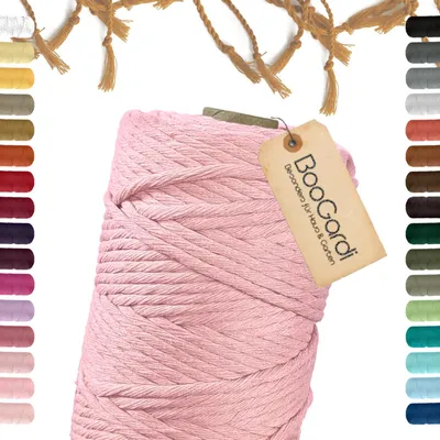 Image de Fil macramé 100% coton - Couleur : rose - Taille : 5mm x 100m